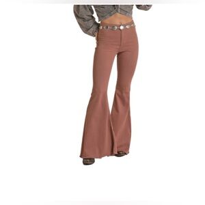 Rock & Roll Cowgirl Ladies Bell Bottom  cotton blend‎  Copper Pants 🍑stretchy
